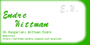 endre wittman business card
